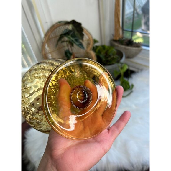 Empoli Large Vintage Amber glass snifter Italian Art Glass - Picture 5 of 5